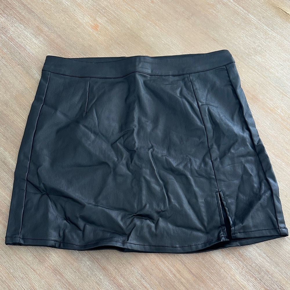 Black Leather Mini Skirt